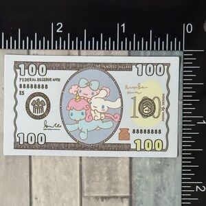 🌀10/$10🌀 Sanrio Banknote Reusable Waterproof Vinyl Sticker Decal